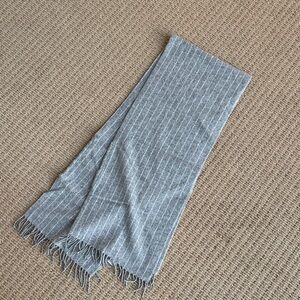 Madewell Light Gray Pinstripe Scarf